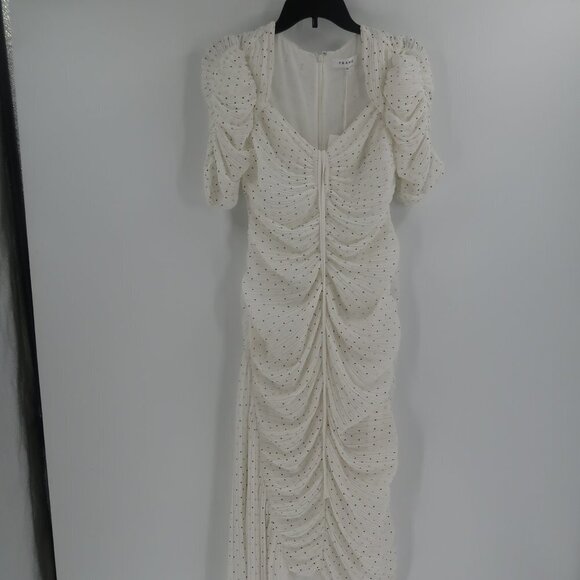 Frame Gathered Keyhole Tie-Neck Dress Size Medium NWT - Picture 2 of 12